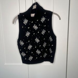 Cinq a Sept Stardust Sleeveless Turtleneck NWT